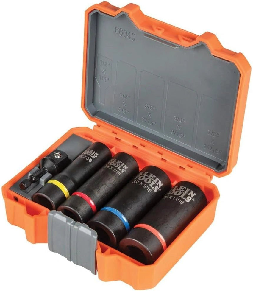 Klein Tools 5-Piece Impact Socket Set in a Case