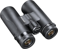 Black binoculars with Bushnell branding on a white background