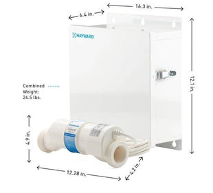 Dimensions of the Hayward W3AQR9 AquaRite Salt Chlorinator
