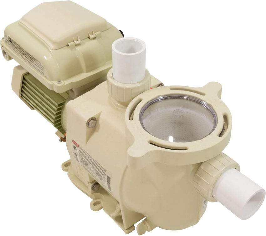 Beige pump with white tubes on a white background