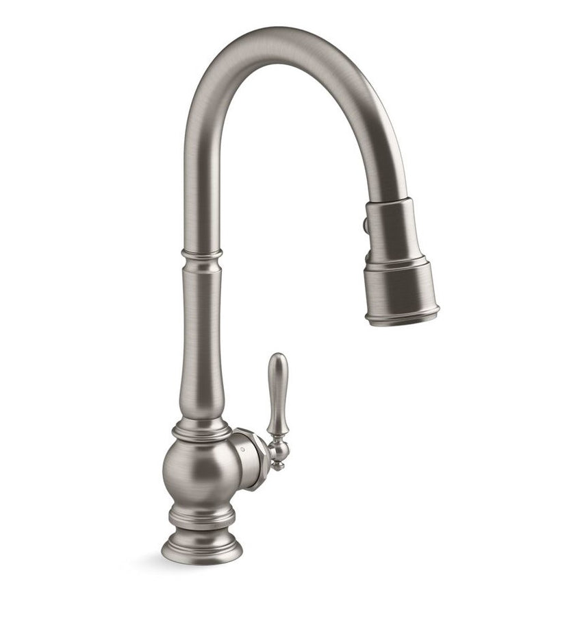 KOHLER K-99259-VS Artifacts Kitchen Faucet with Pull-Down Spray, Vibrant Stainless