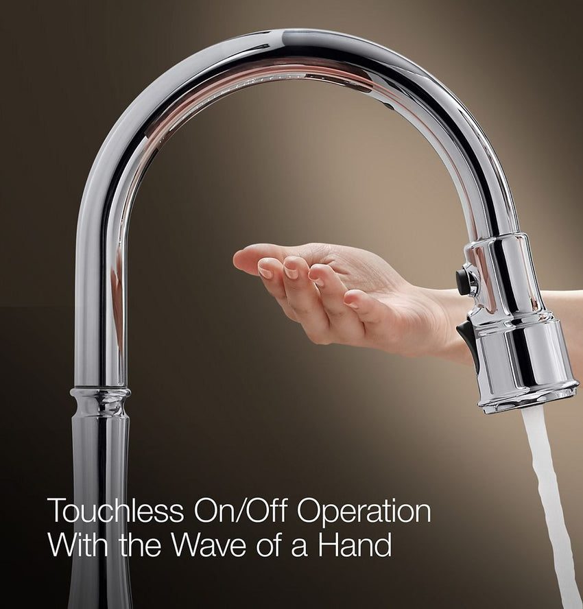 KOHLER K-99259-VS Artifacts Kitchen Faucet with Pull-Down Spray, Vibrant Stainless