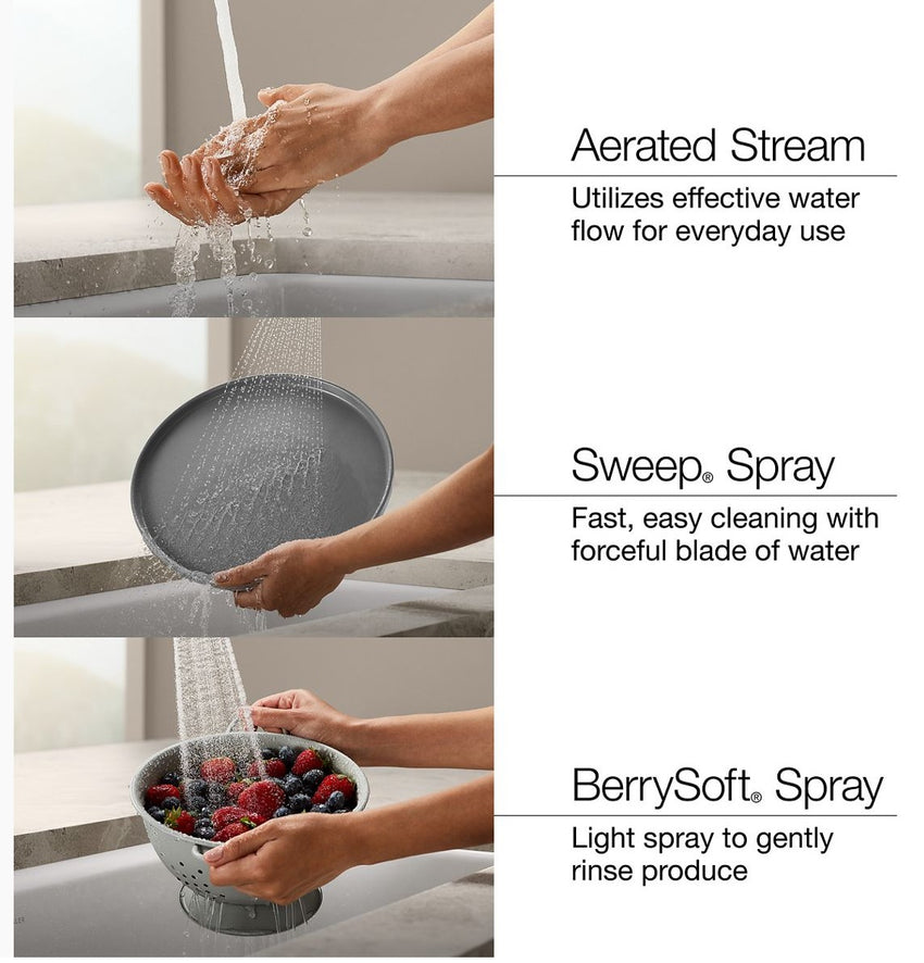 KOHLER K-99259-VS Artifacts Kitchen Faucet with Pull-Down Spray, Vibrant Stainless