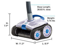 Hayward TracVac Lightweight Automatic Suction Vacuum Cleaner with Hose and Valve for In-Ground Pools, White
