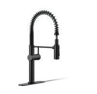 KOHLER 22973-BL Crue High-Arc Kitchen Faucet with Pull-Down Spring Spout, Matte Black