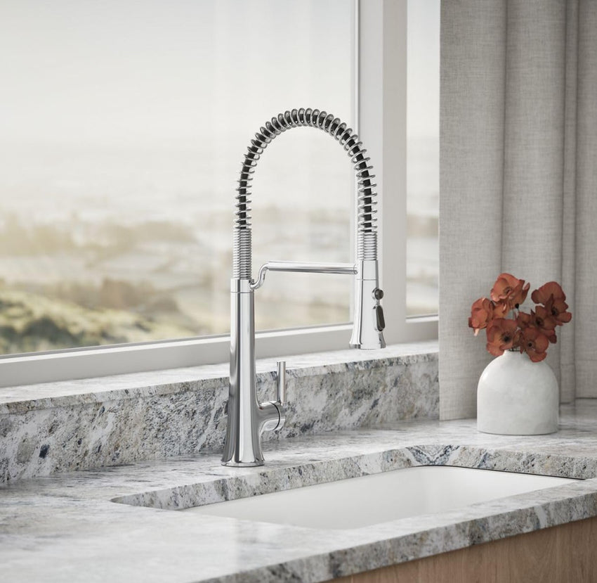 KOHLER 23765-CP Tone Semi-Professional Kitchen Faucet, Polished Chrome