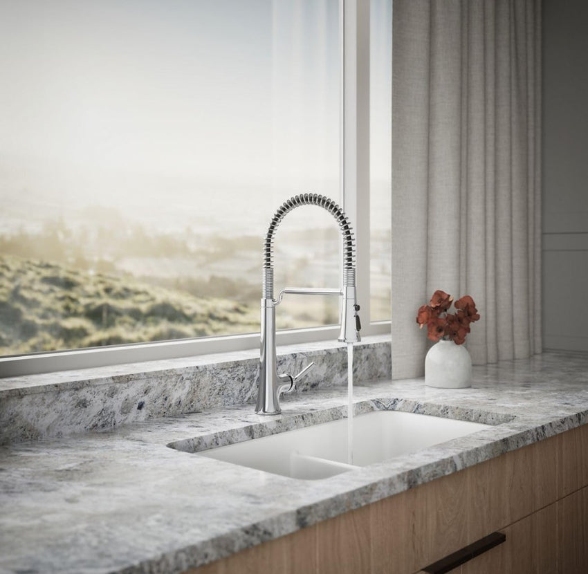 KOHLER 23765-CP Tone Semi-Professional Kitchen Faucet, Polished Chrome