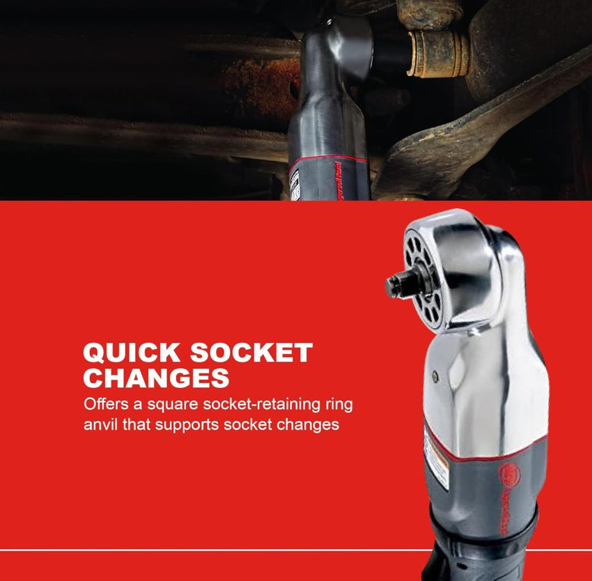 Ingersoll Rand 2015MAX 3/8-Inch Right Angle Pneumatic Air Impact Wrench, 180 ft-lbs Torque, Gray