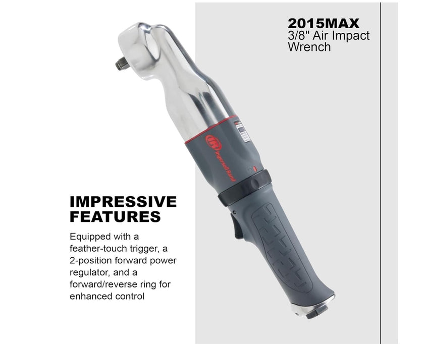Ingersoll Rand 2015MAX 3/8-Inch Right Angle Pneumatic Air Impact Wrench, 180 ft-lbs Torque, Gray