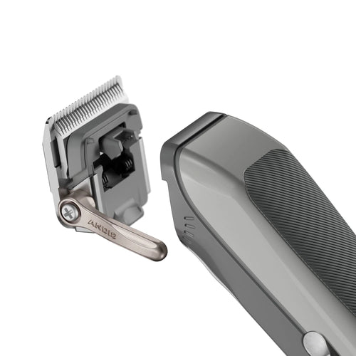 Hair trimmer with detachable clipper head on a white background