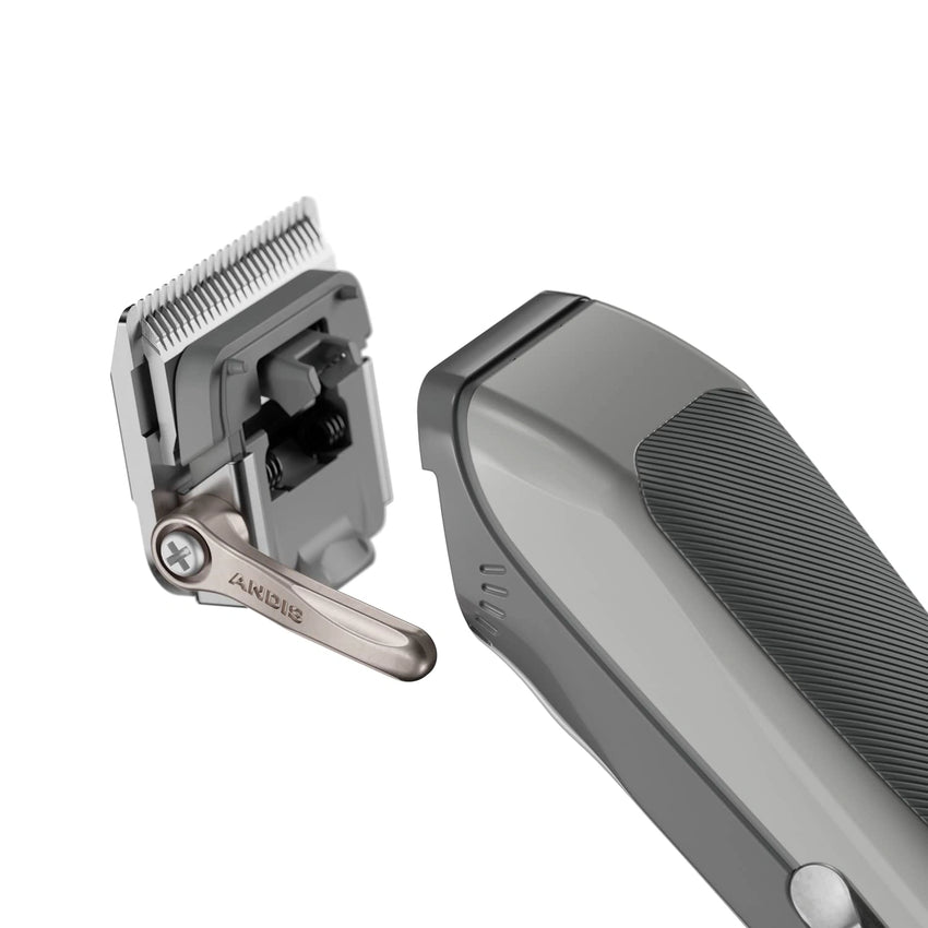 Hair trimmer with detachable clipper head on a white background