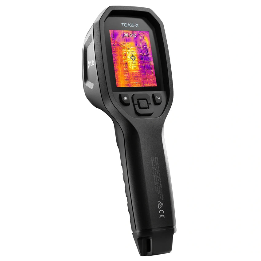 Thermal imaging camera with a digital display on a white background