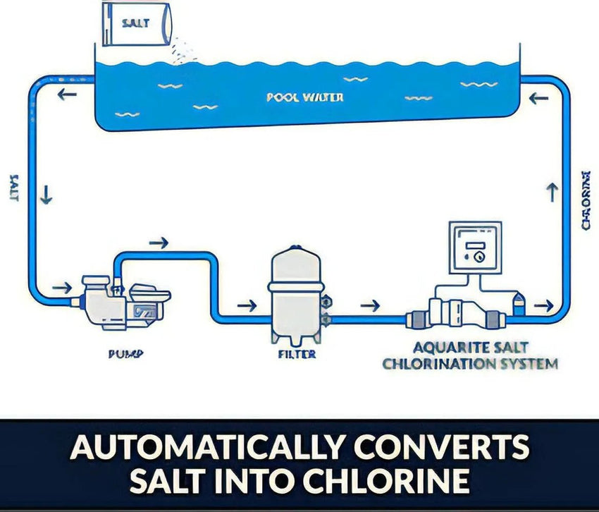 Diagram of an AquaTrol Salt Chlorination System for pool water treatment.