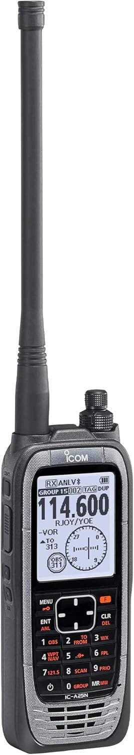 Icom IC-A25N Aviation VHF Air Band Transceiver Radio – GPS Bluetooth