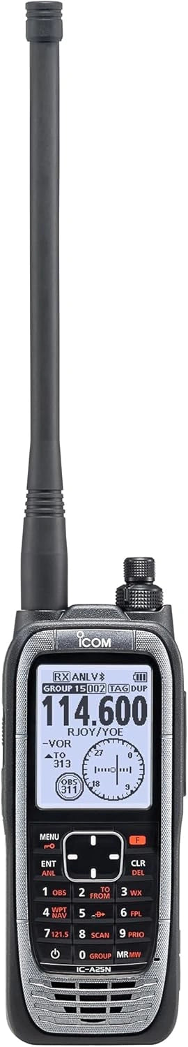 Walkie talkie with digital display on a white background