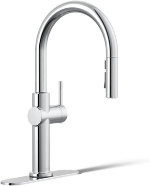 KOHLER 22972-CP Crue Pull-Down Kitchen Faucet, Multi Spray Chrome