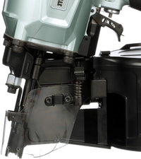 Close-up of a nail gun with a white background