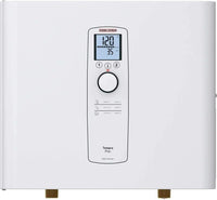 White water heater with digital display and control panel on a white background