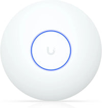 Ubiquiti U7 Lite Dual Band Wi-Fi 7 Wireless AP front view showing LED indicators and sleek design.