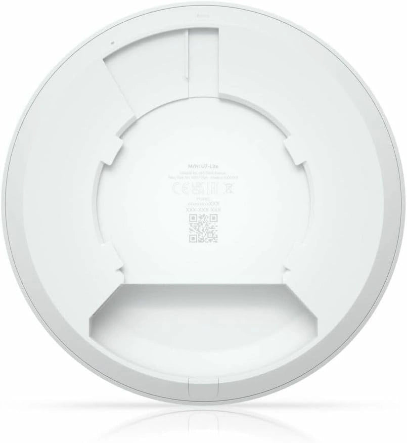 Ubiquiti U7 Lite Dual Band Wi-Fi 7 Wireless AP rear ports and mounting options.