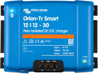 Blue Victron Energy Orion-Tr Smart DC/DC charger on a white background